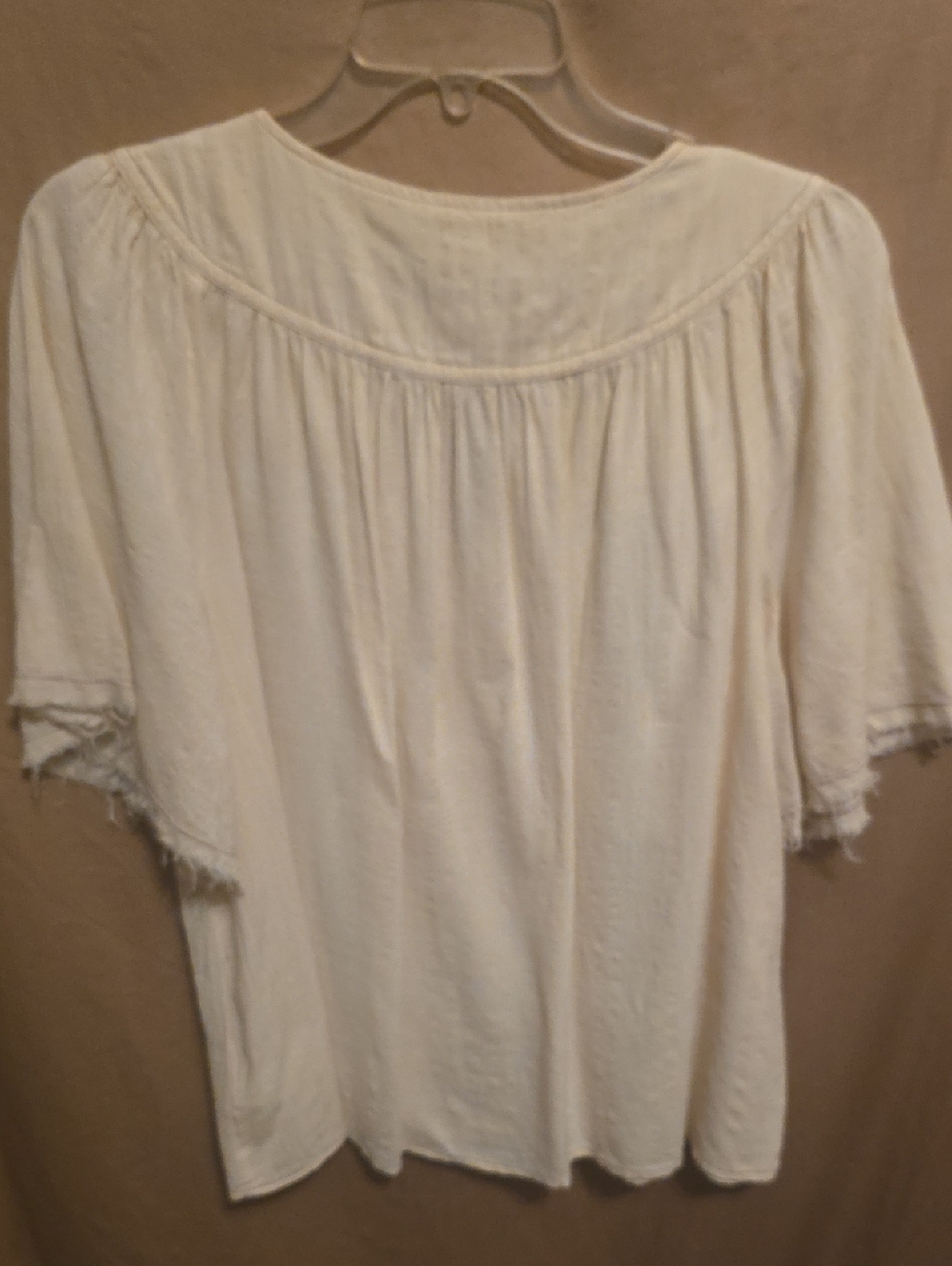 ๐๏ธ Ladies' Shabby Boho Peasant Top M - Picture 3 of 4